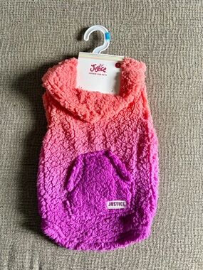 Justice Pink to Purple Ombre Sherpa Pet Hoodie